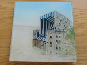 Glasbild Eurographics "Strandkorb" 20 x 20 cm wie neu - Bild 1 von 2