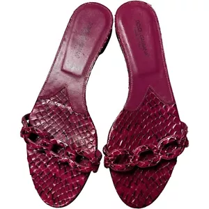 DOLCE & GABBANA Women’s Snakeskin Raspberry Pink Slides Slippers Sandals Sz 40 - Picture 1 of 12