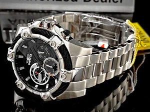 Nuevo Reloj Pulsera Invicta Para Hombre PERNO 52mm Cronógrafo Cuarzo Esfera Negra SS - Imagen 1 de 9
