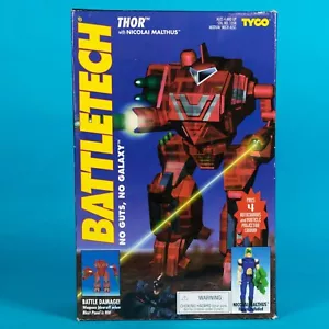 BNIB 1994 Tyco Battletech Thor Robot with Nicolai Malthus figure - Picture 1 of 6