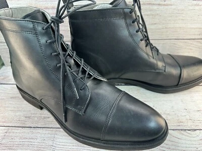 Botines All Saints Drago para hombre talla 13 cuero negro puntera *USADOS UNA VEZ $299 Foto 1 de 4