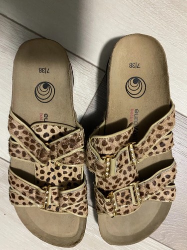 NEW BALANCE SANDALI EURO WELLNESS BALANCE DA DONNA SCARPE IN PELLE STAMPA ANIMALE GIOIELLO TAGLIA 38