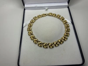 Signed CHRISTIAN DIOR GERMANY Chunky Gold Plated Link Collar Necklace - Picture 1 of 5