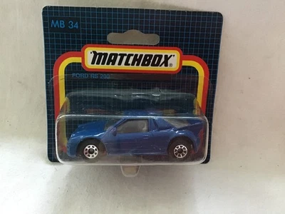MATCHBOX MB 34 FORD RS 200 - EN TARJETA - ¡MUY RARO TODO AZUL!! COLOR RARO Foto 1 de 2