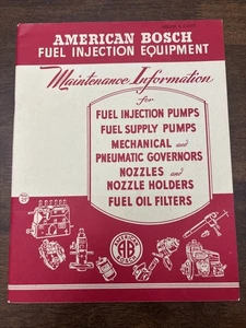 American Bosch Fuel Injection Equipment Maintenance Information Book 1952 Vtg - Picture 1 of 18