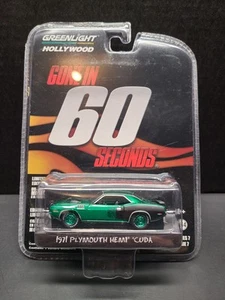 GREENLIGHT HOLLYWOOD GONE IN 60 SECONDS 1971 PLYMOUTH HEMI CUDA GREEN MACHINE 🔥 - Picture 1 of 5