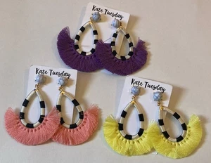 Kate Tuesday Oval Quaste Ohrhänger 3er Set Neu Geschenk - Bild 1 von 2