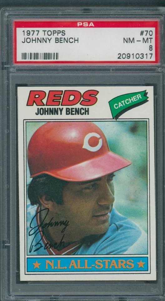 1977 年 Topps #70 Johnny Bench PSA NM-MT 8 *0317 — 第 1/1 张图片