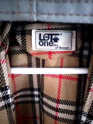 Vintage Lot One Inc Boston Medium Women's PVC Gray/ Brown Plaid Rain Jacket  - Image 1 of 4