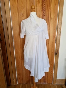 Allsaints Agena White Cotton Dress Asymmetric Quirky Size 12 - Picture 1 of 11