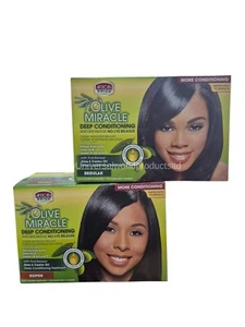 African Pride Olive Miracle Anti-Breakage Deep Conditioning No-Lye Relaxer - Picture 1 of 13