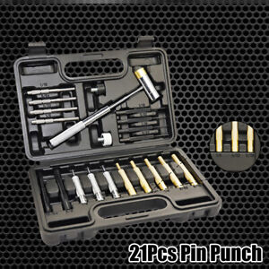 21Pcs Roll Pin Punch Brass Steel Double-Faced Hammer Gunsmithing Maintenance Set