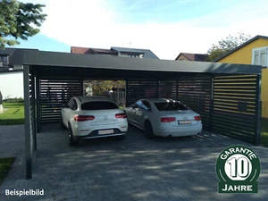 Doppelcarport Stahlcarport 6x6 m Garage Schuppen Unterstand Doppel-Carport Stahl - Bild 1 von 19