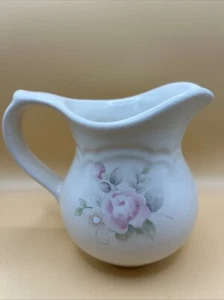 Vintage Pfaltzgraff Tea Rose Pattern Stoneware Creamer Small Pitcher 4 1/2" Tall - Picture 1 of 7