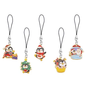 5 pcs Assorted Enamel Pinguine Alloy Phone Case Charm Christmas Pendant Decor - Zdjęcie 1 z 9