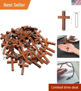 Cross Charm Mini Wood Cross Charm Wooden Cross Pendant Hanging Ornament for M... - Picture 1 of 8