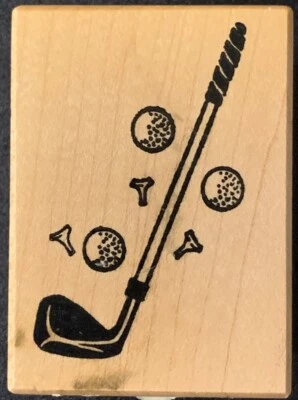 PSX D-1093 Golf Club Ball Tee Rubber Stamp - Image 1 of 3