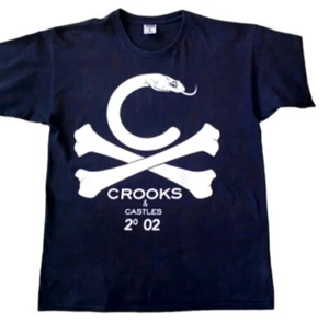 Camisa vintage con logotipo de serpiente/peligro Crooks & Castles, grande, 100 % algodón - Imagen 1 de 3