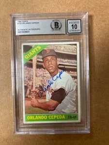 Orlanda Cepeda Signed 1966 Topps Card Beckett Auth. Auto Grade 10 Gem Mint - Picture 1 of 2