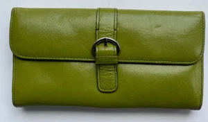 Nordstrom Green Genuine Leather Wallet Clutch - Picture 1 of 10