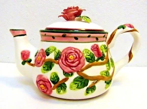 Harry und David Teekanne Keramik Limited Edition! Nummerierte 3402 Erhöhte Rose - Bild 1 von 12