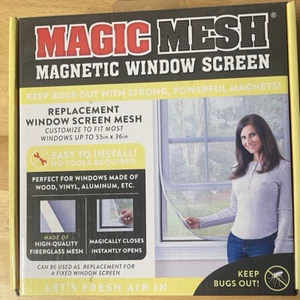 Pantalla de ventana magnética Magic Mesh personalizada para adaptarse a la mayoría de las ventanas de hasta 55" × 36" - Imagen 1 de 2