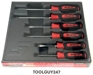 SNAP ON TOOLS USA 6pc RED Soft Grip Combination Screwdriver Set SGDX60B R NEW+ - Picture 1 of 10
