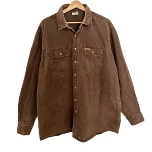 Vintage Carhartt USA Mens Canvas Brown Distressed Workwear Shirt - S09CHT - Picture 1 of 6