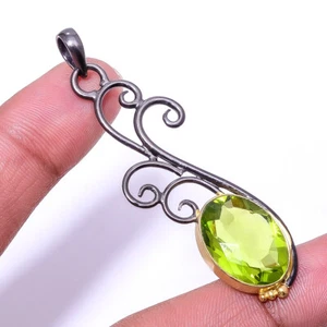 Peridot Designer Handmade 925 Sterling Silver Pendant 2.34" P_9355_192_31 - Picture 1 of 3