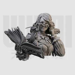  Unmontierte unbemalte 1/10 Resin Figur Büste weibliche Hexe bedruckter Modellbausatz  - Bild 1 von 4