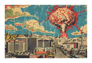 Stampa pop art anni '50 Las Vegas età atomica alv3 - Foto 1 di 2
