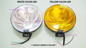 7" Denji Universal Fog Light Spot Lamp H3 12V 55W Yellow White Off-Road 4x4 Ute