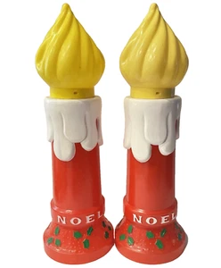 Vintage Blow Mold Noel Candle Christmas Blow Mold 18.5" Tall Lot of 2 - Picture 1 of 8