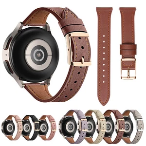 Stitching Watch Strap for Samsung Galaxy Watch 3 4 5 Genuine Leather Watch Bands - Picture 1 of 44
