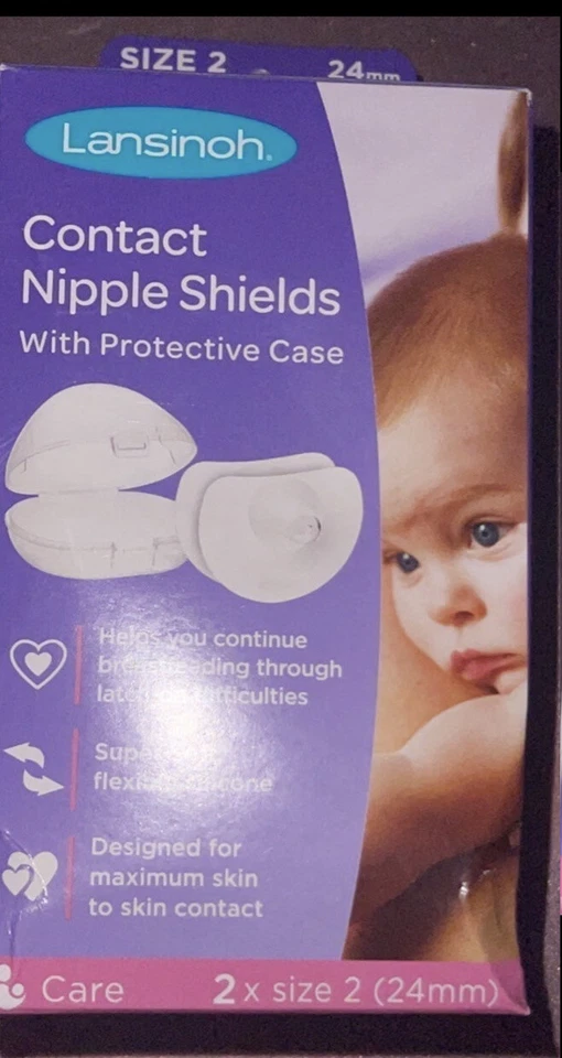 Lansinoh Contact Pezon Shields con Estuche de Transporte, Paquete de 2, Tamaño 2, 24 mm NUEVO Foto 1 de 1