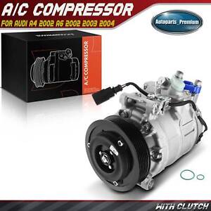 AC Compressor w/ Clutch for Audi A4 Quattro A4 2002 A6 Quattro A6 2002-2004 3.0L