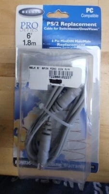 NEW OLD STOCK -  6ft PS/2 Male to Male Mini-DIN Cable for Switchboxes, OmniView - Image 1 of 2