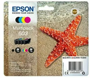 Cartuchos de tinta de estrella de mar genuinos originales Epson 603 BCMY XP-4100 4105 - Imagen 1 de 1