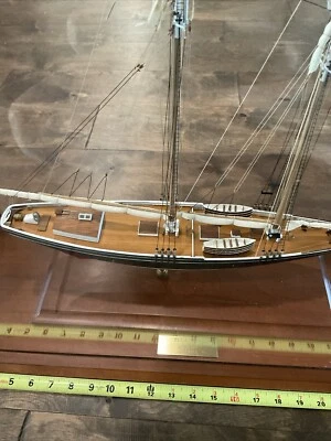 Bluenose Seacraft Classics Wooden Sailing Ship Model Yacht With Cabinet 27x24♨️ - Image 1 of 4