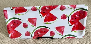 Angurie e Fragole in Melamina - Piatto da portata grande 14,5", piatto arte frutta - Foto 1 di 5