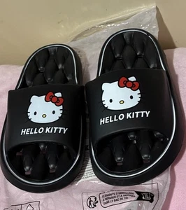 Sanrio Hello Kitty EVA Pantoletten/Sandalen schwarz 7/8 (38/39) NEU - Bild 1 von 4