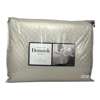 Charter Club Damask Quilted KING Coverlet & Shams Set PARCHMENT - Image 1 of 4