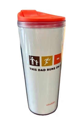 Taza de viaje Dad Runs on Dunkin vaso taza de café de repuesto 16 OZ Foto 1 de 4