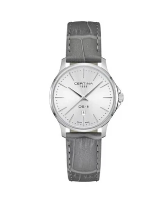 Reloj informal de cuarzo analógico para mujer CERTINA vestido clásico esfera plateada impermeable Ro Foto 1 de 4