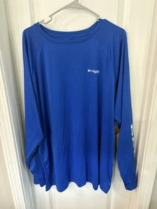 Camicia da pesca Columbia PFG Deep Waves manica lunga blu taglia: XL (nuova con etichette) - Foto 1 di 6