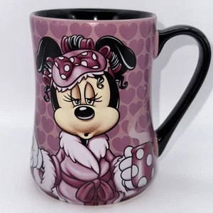 Disney Parks Minnie Mouse Mornings Aren't Pretty Coffee Tea Mug 16oz Pink Hearts - Picture 1 of 8