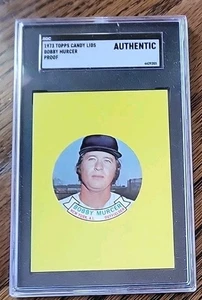 BOBBY MURCER Yankees 1973 Topps Candy Lids PROOF SGC PoP 1 Extreme Rarity! - Picture 1 of 3