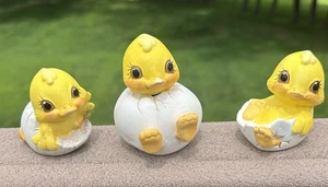Vintage Ostern Keramik Schlupfküken - 3er Set - Bild 1 von 10
