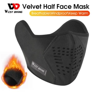 WEST BIKING Warm Fleece Cycling Half Face Mask Ear Protection Windproof Mask - Picture 1 of 15
