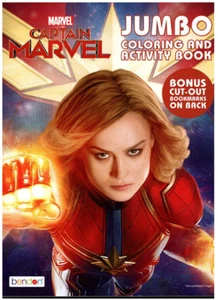 Captain Marvel Jumbo Coloring & Activity Book-96 Pages + Bonus Cut-Out Bookmarks - Foto 1 di 4